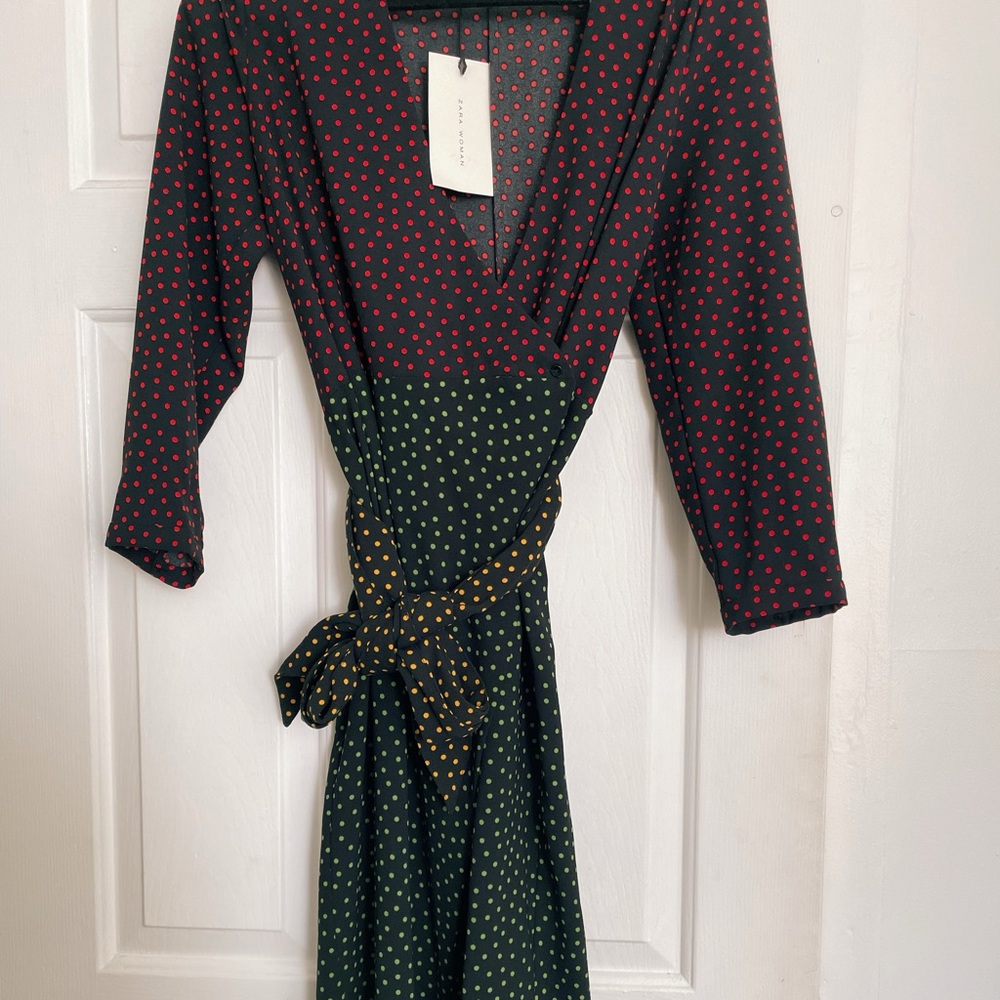 Zara Polka Dot Wrap Dress